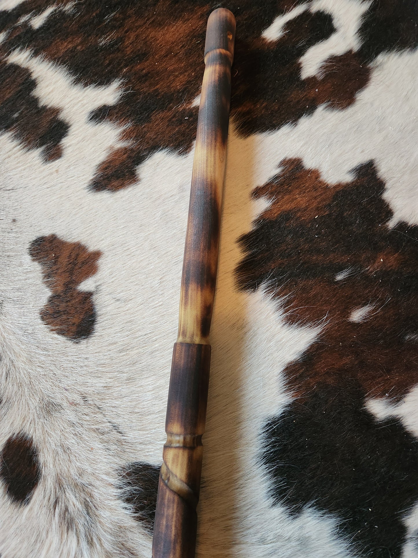 Hiking Stick Spiral Design Shou Sugi Ban and Tung oil