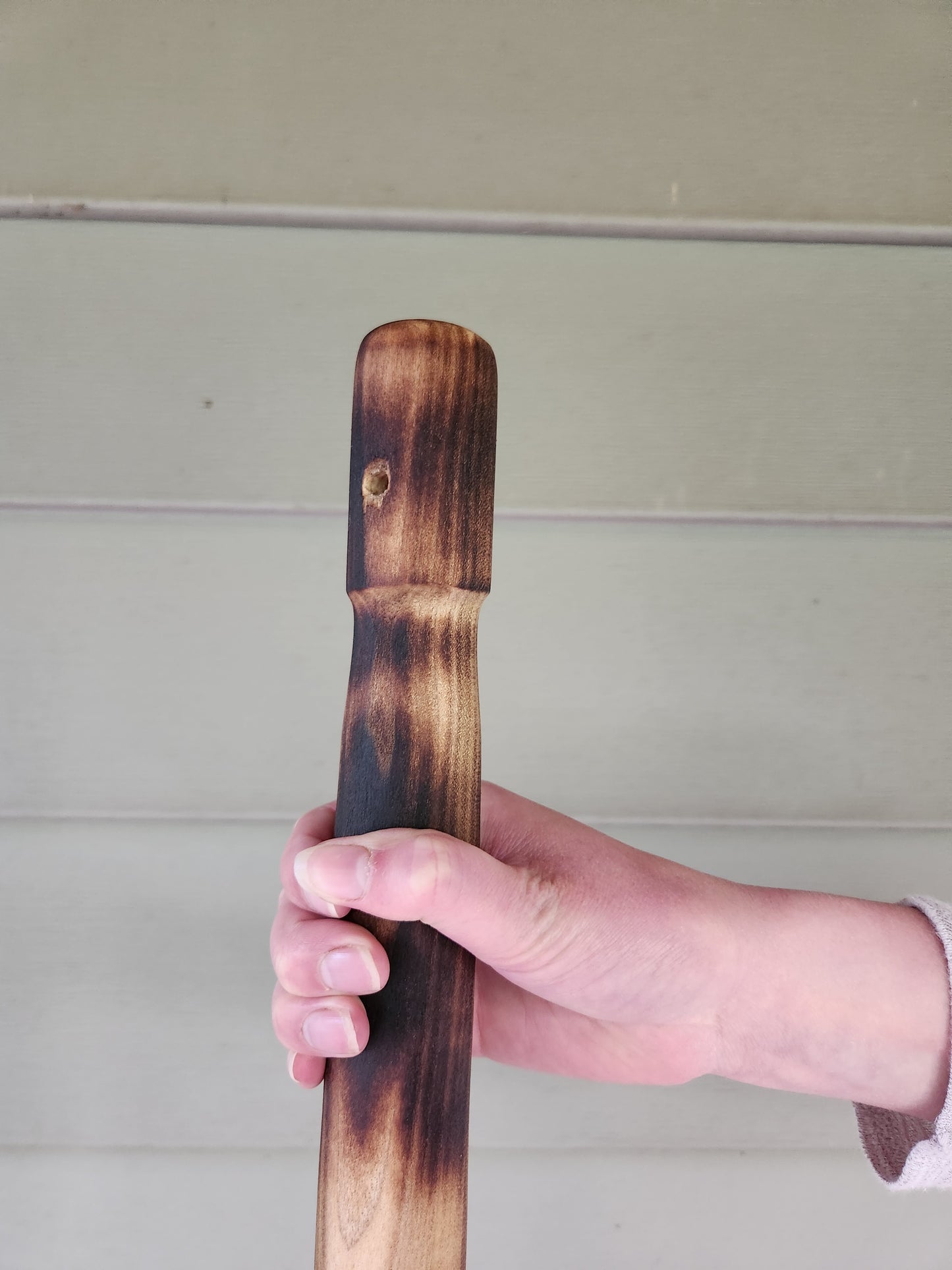Hiking Stick Spiral Design Shou Sugi Ban and Tung oil