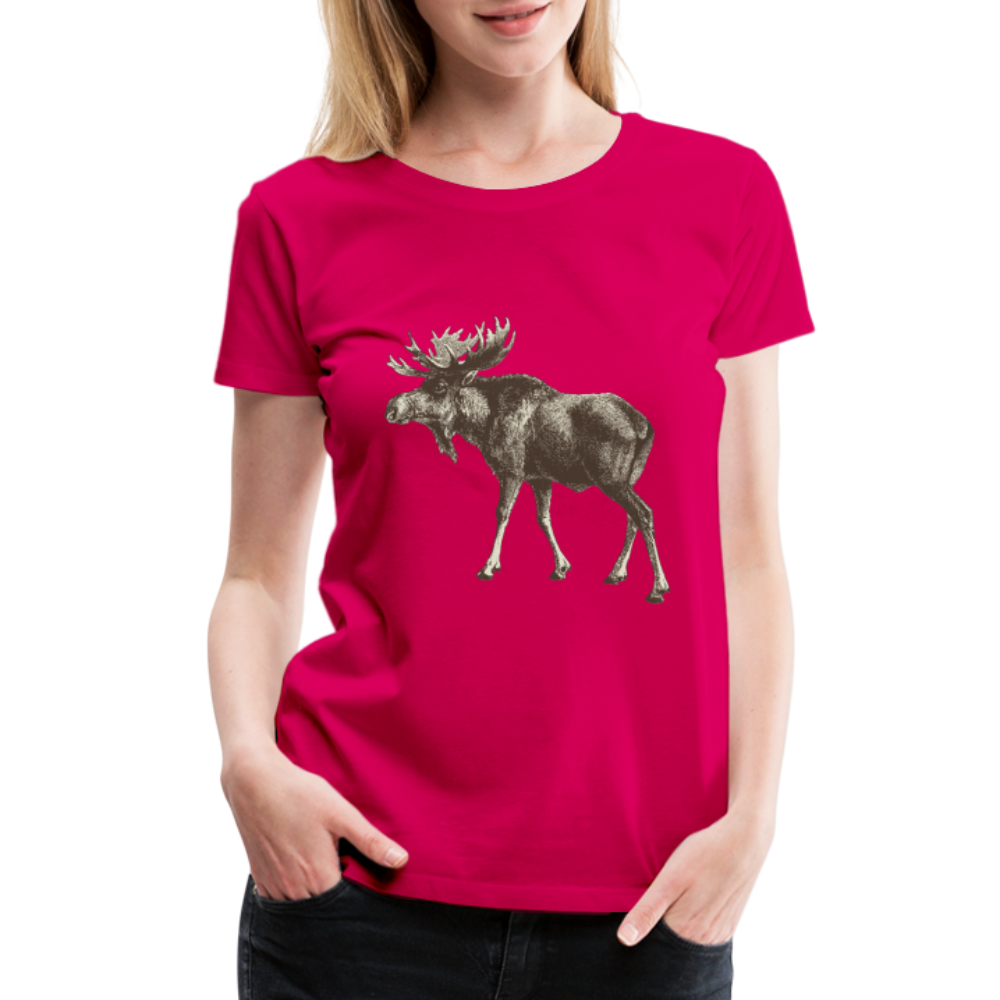 Women's Moose Shirt - dark pink