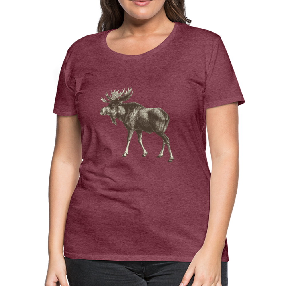 Women's Moose Shirt - heather burgundy