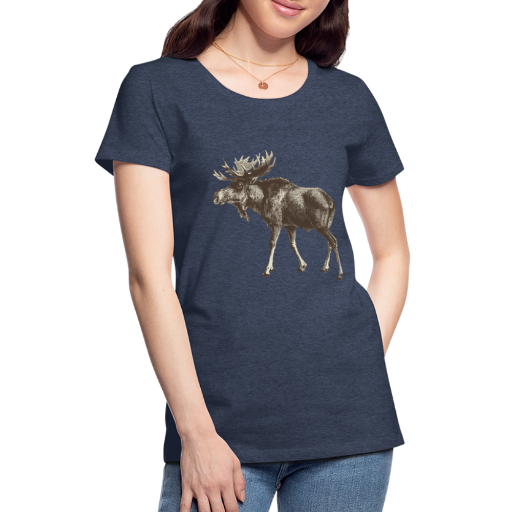 Women's Moose Shirt - heather blue