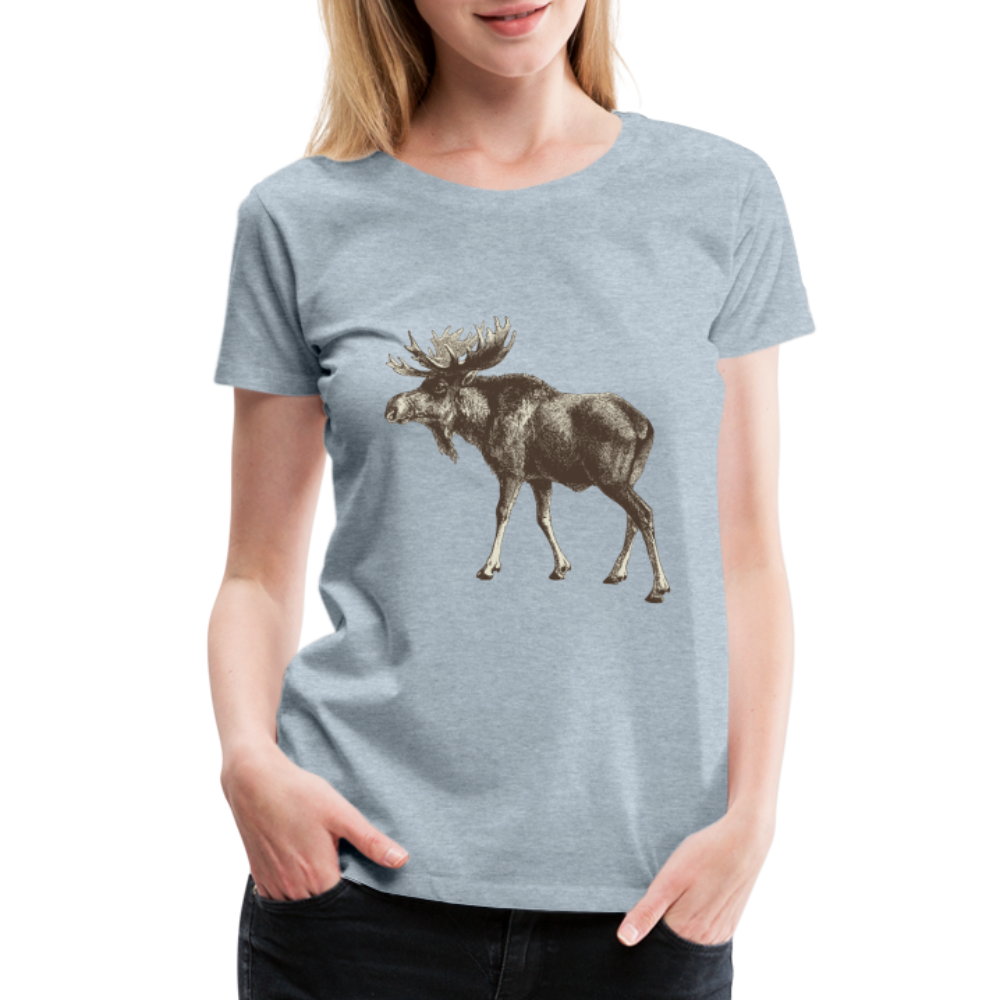 Women's Moose Shirt - heather ice blue