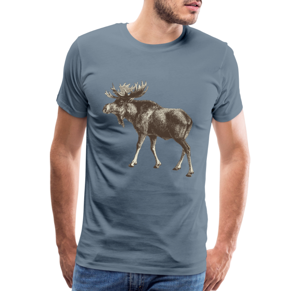 Men's Moose Shirt - steel blue