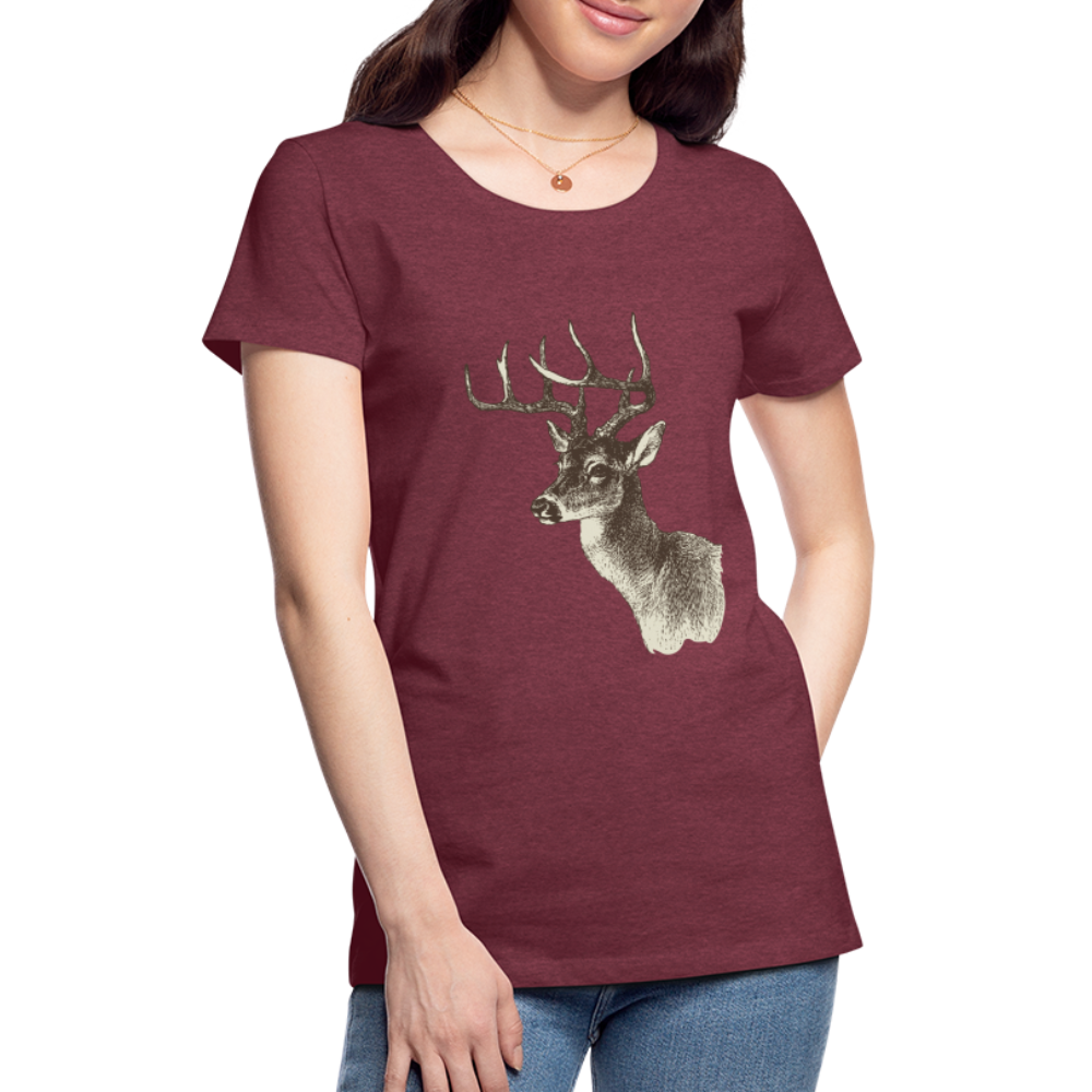 Women's Deer Shirt - heather burgundy