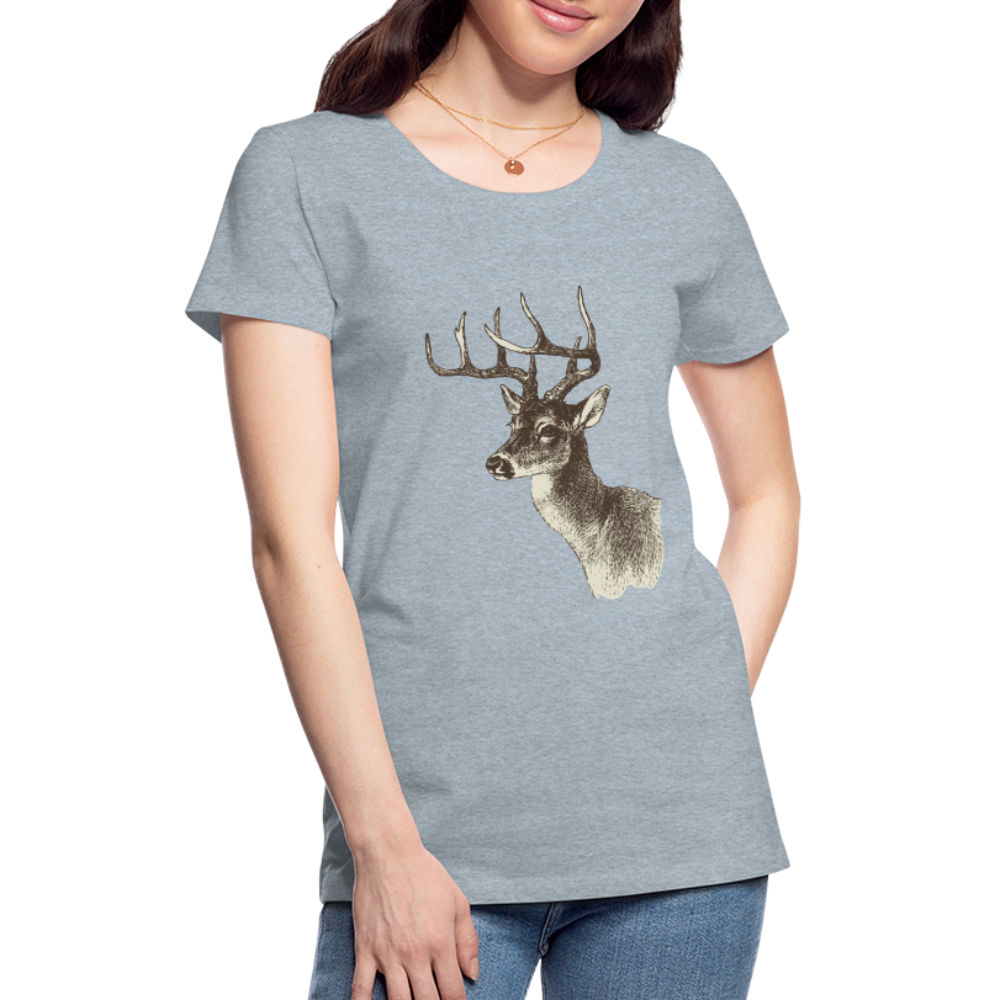 Women's Deer Shirt - heather ice blue