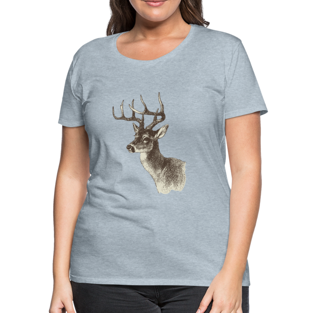Women's Deer Shirt - heather ice blue