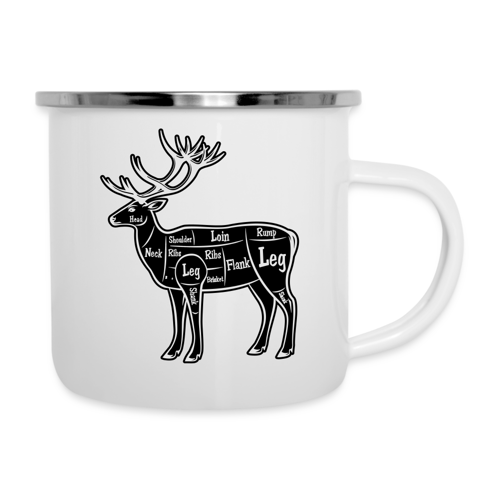 Camper Mug 12oz, Hunting Club Elk Cuts - white