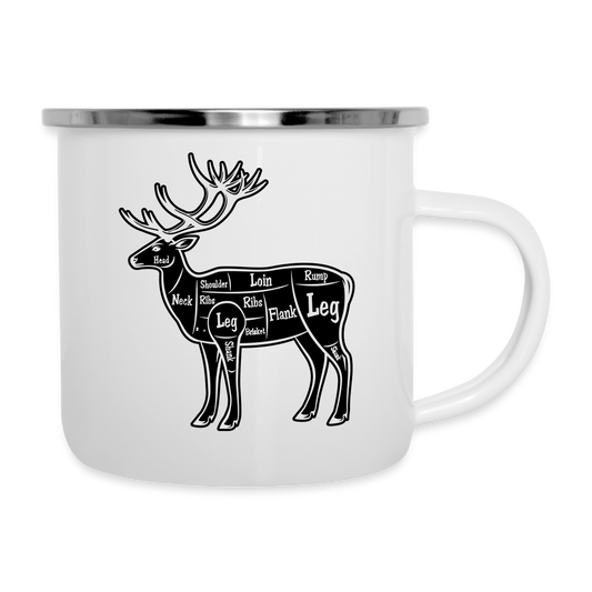 Camper Mug 12oz, Hunting Club Elk Cuts - white