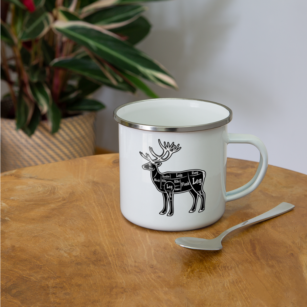 Camper Mug 12oz, Hunting Club Elk Cuts - white