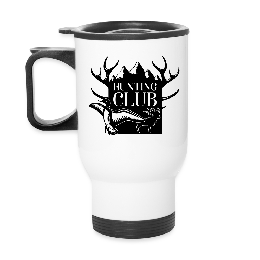 Travel Mug 14oz, Hunting Club Elk Cuts - white