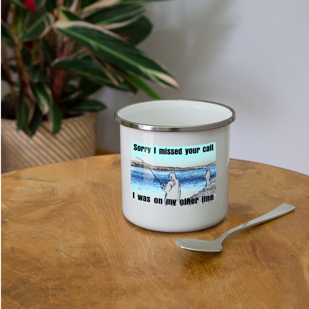 Camper Mug 12oz, Sorry I missed your call, I was on my other line - white