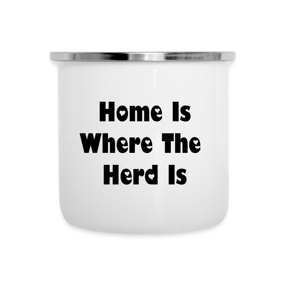 Camper Mug 12oz, Home Is Where The Herd Is - white