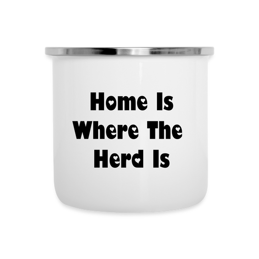 Camper Mug 12oz, Home Is Where The Herd Is - white