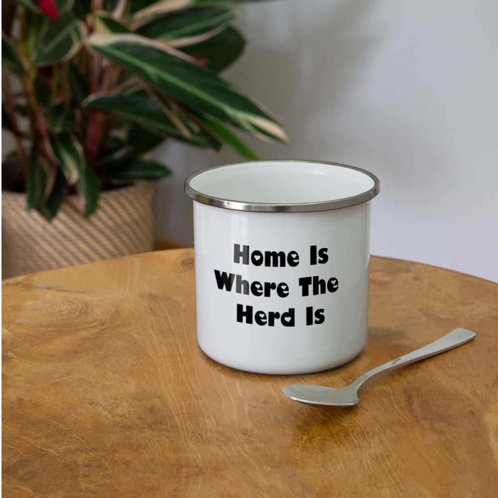 Camper Mug 12oz, Home Is Where The Herd Is - white