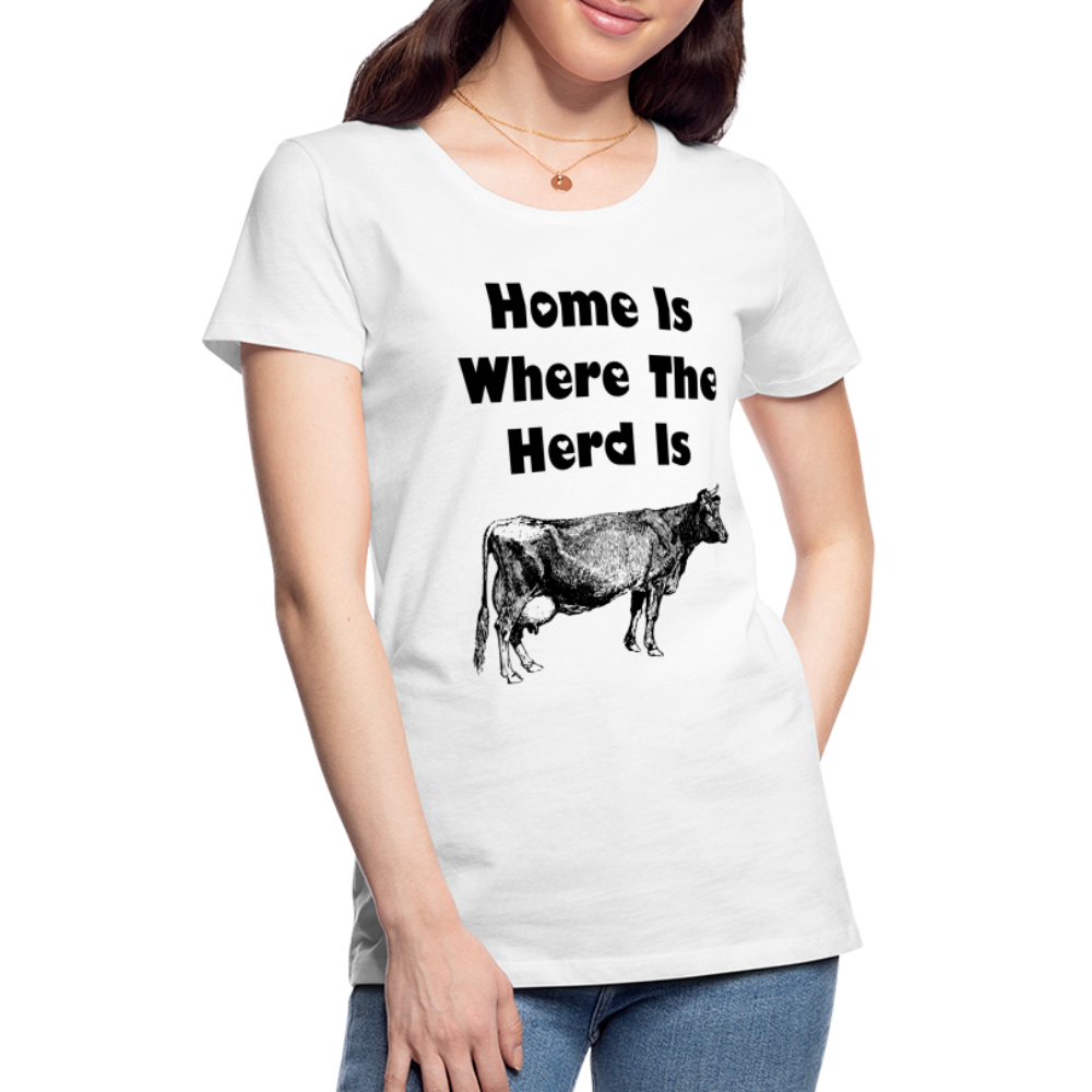Women’s Shirt, Home Is Where The Herd Is - white