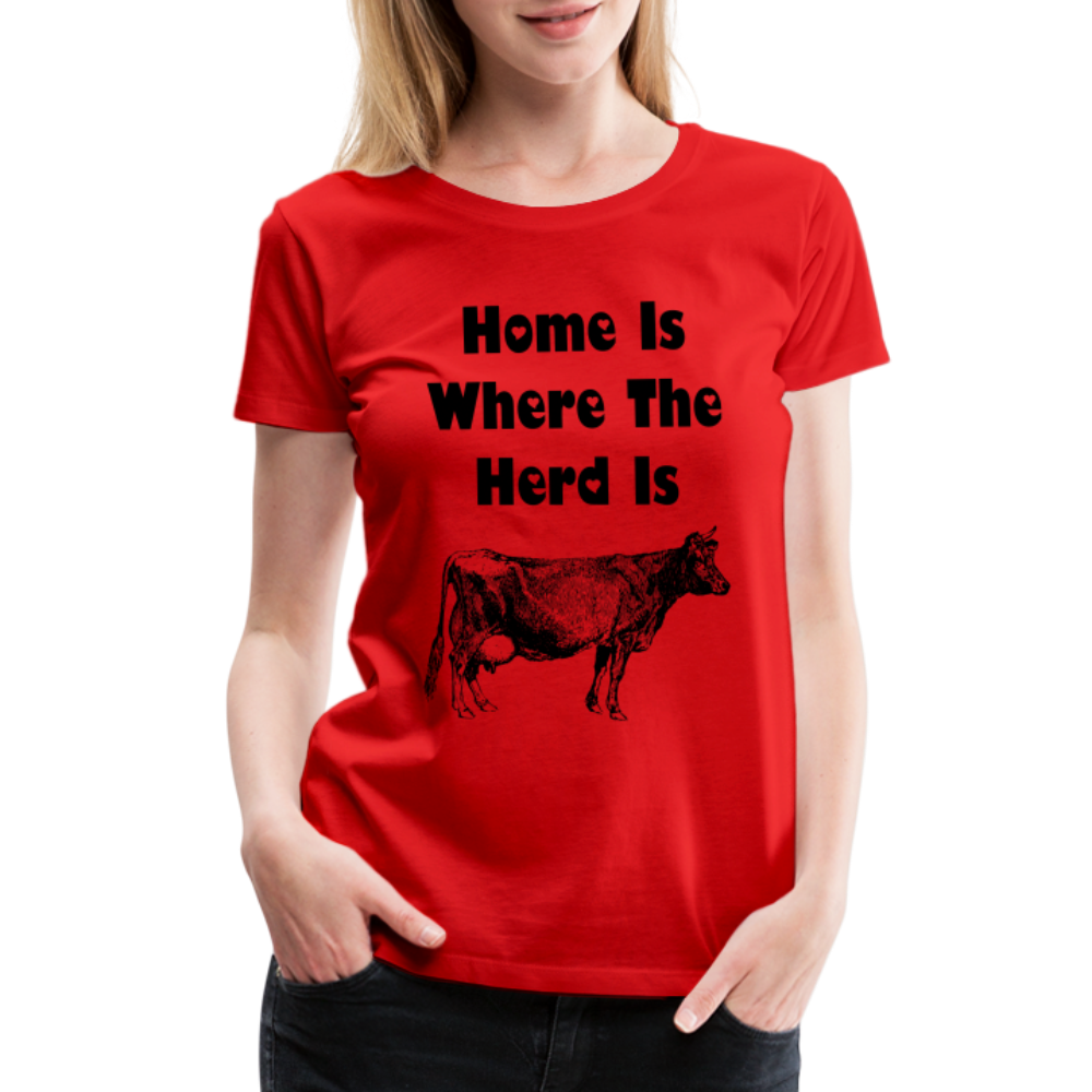 Women’s Shirt, Home Is Where The Herd Is - red