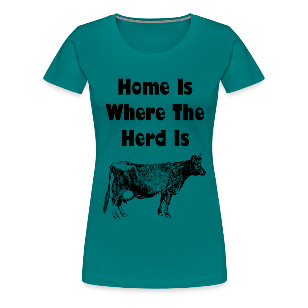 Women’s Shirt, Home Is Where The Herd Is - teal