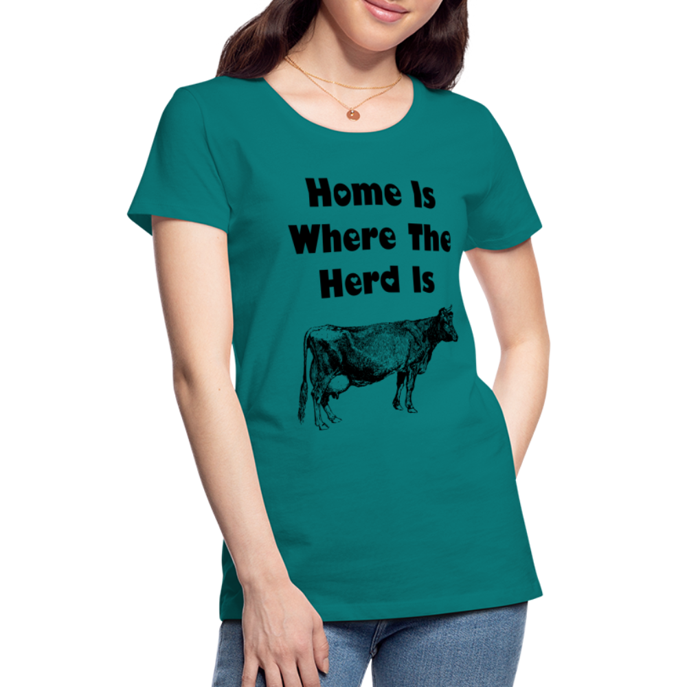 Women’s Shirt, Home Is Where The Herd Is - teal
