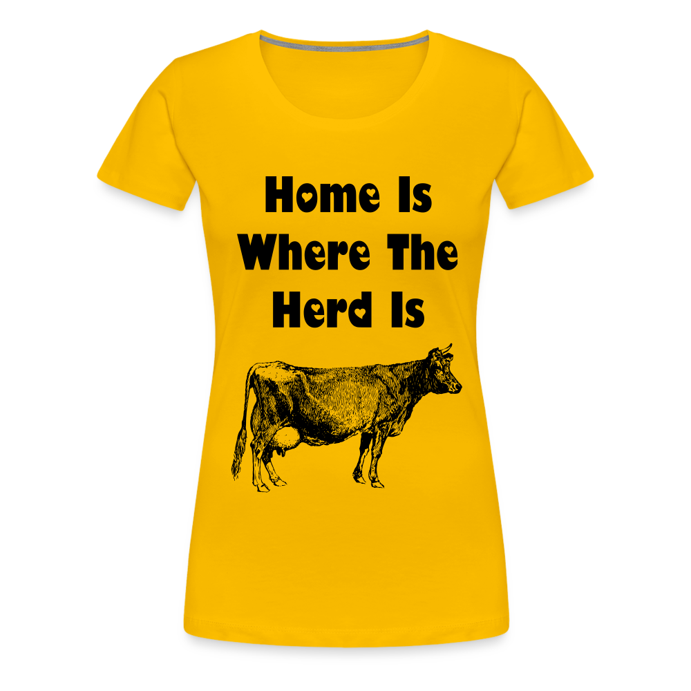 Women’s Shirt, Home Is Where The Herd Is - sun yellow