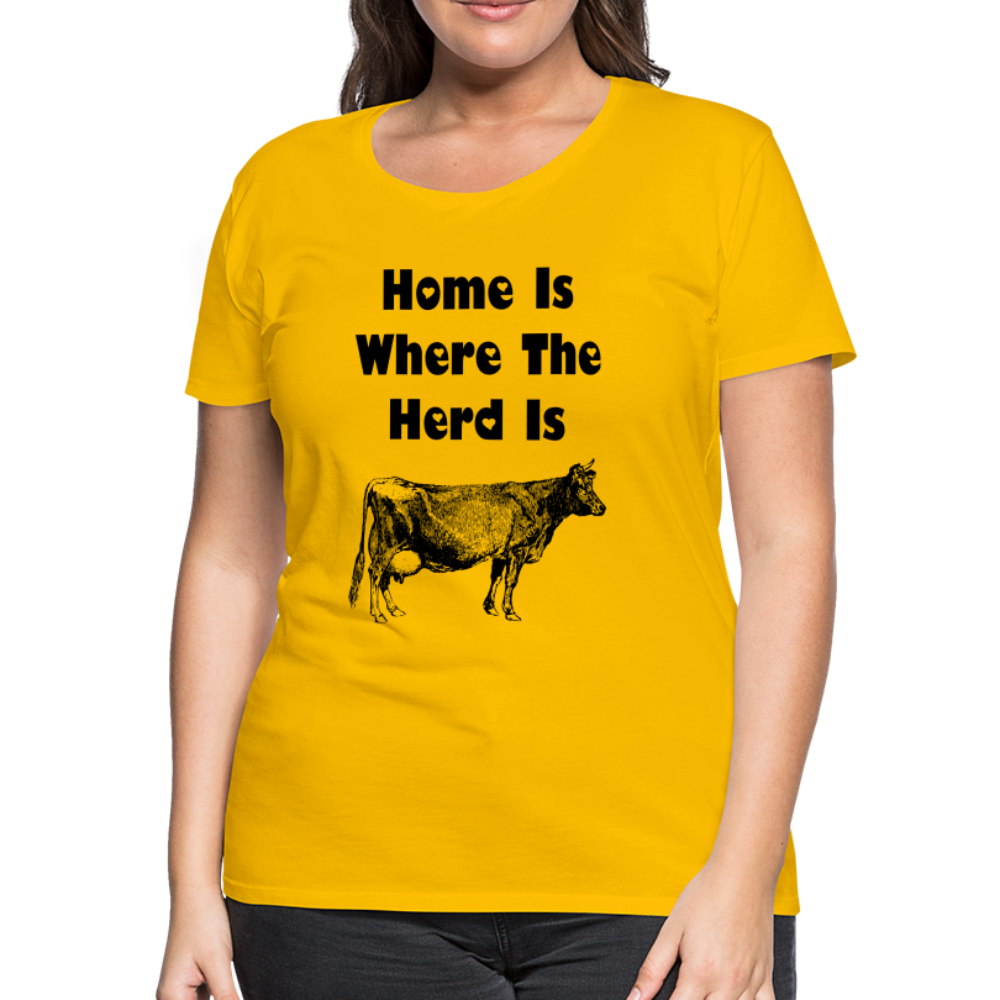 Women’s Shirt, Home Is Where The Herd Is - sun yellow