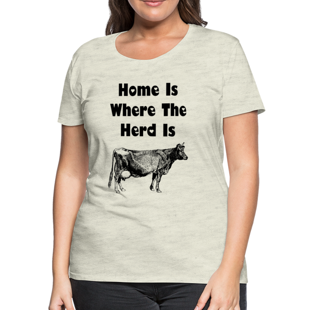 Women’s Shirt, Home Is Where The Herd Is - heather oatmeal