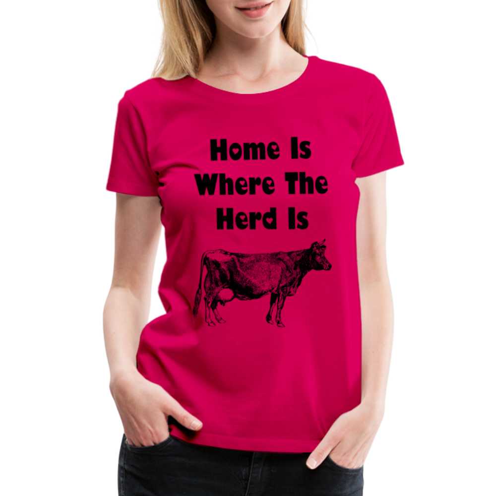 Women’s Shirt, Home Is Where The Herd Is - dark pink