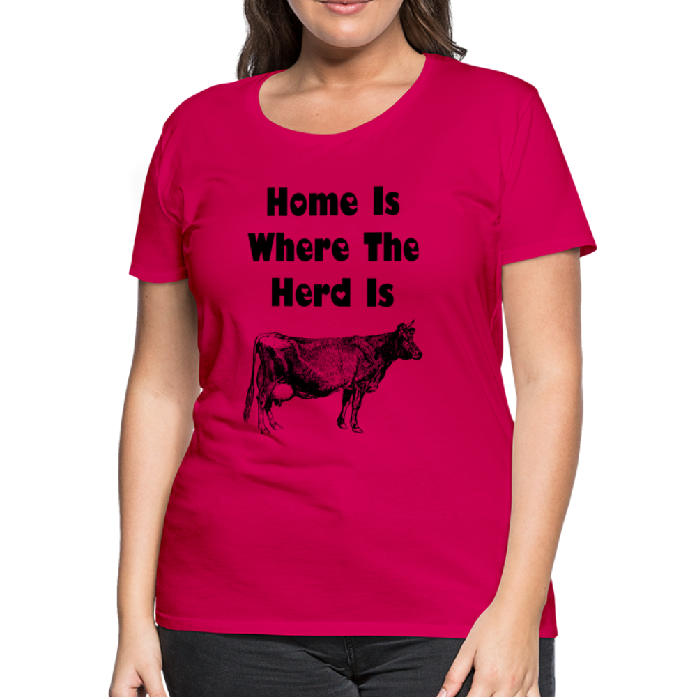 Women’s Shirt, Home Is Where The Herd Is - dark pink