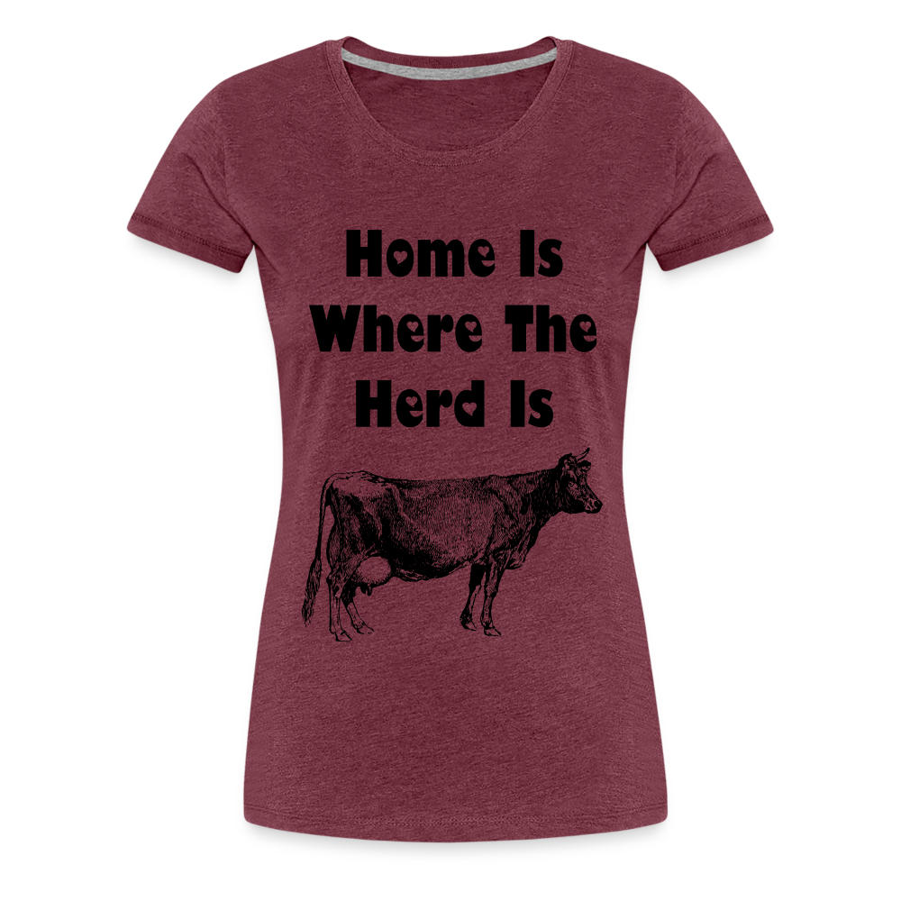 Women’s Shirt, Home Is Where The Herd Is - heather burgundy