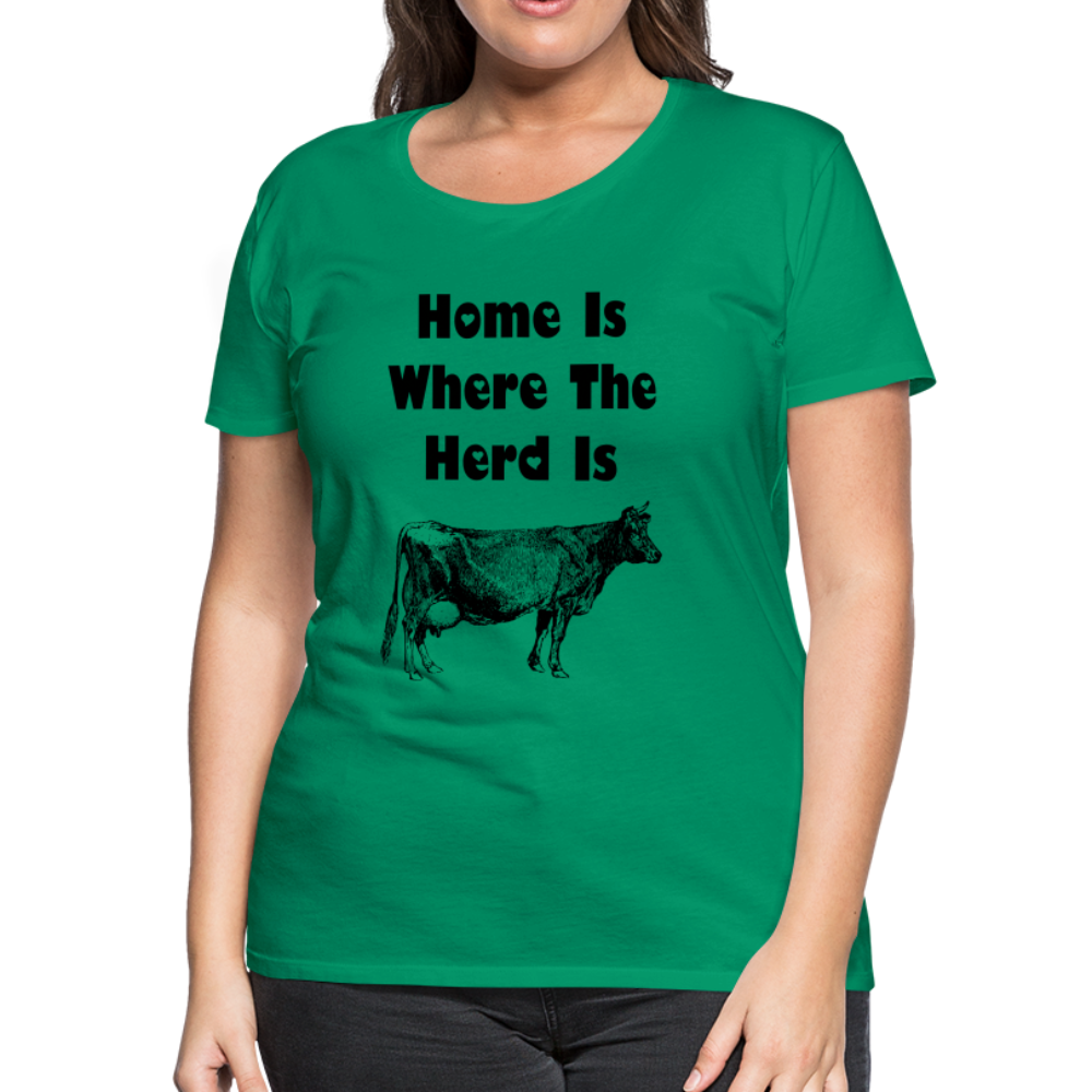 Women’s Shirt, Home Is Where The Herd Is - kelly green