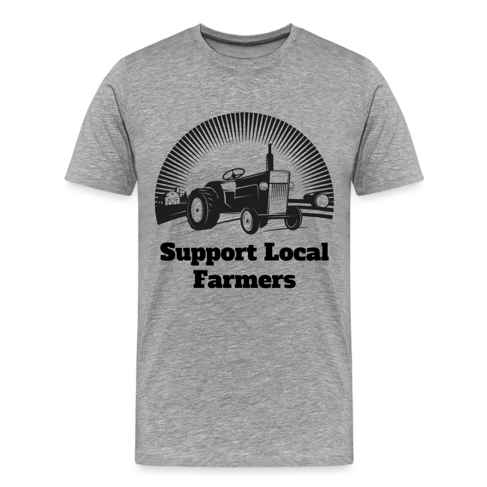 Men's Support Local Farmers Premium T-Shirt - heather gray