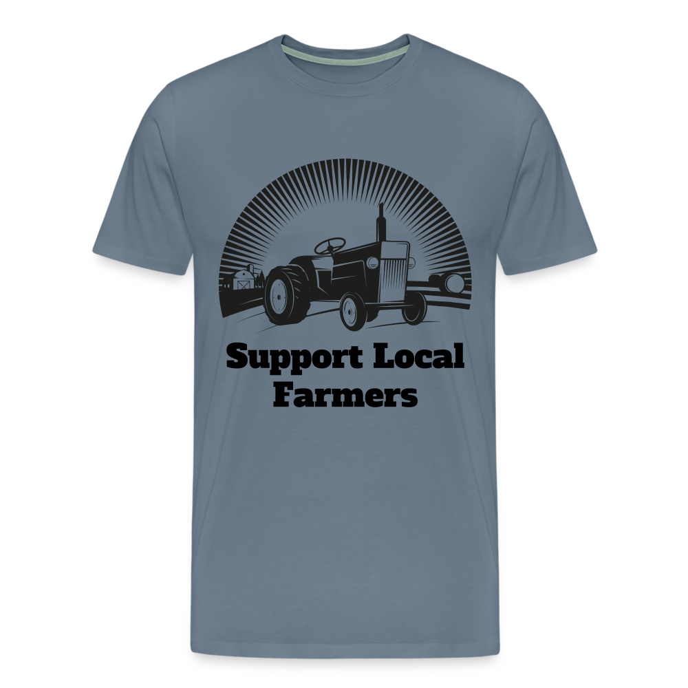 Men's Support Local Farmers Premium T-Shirt - steel blue