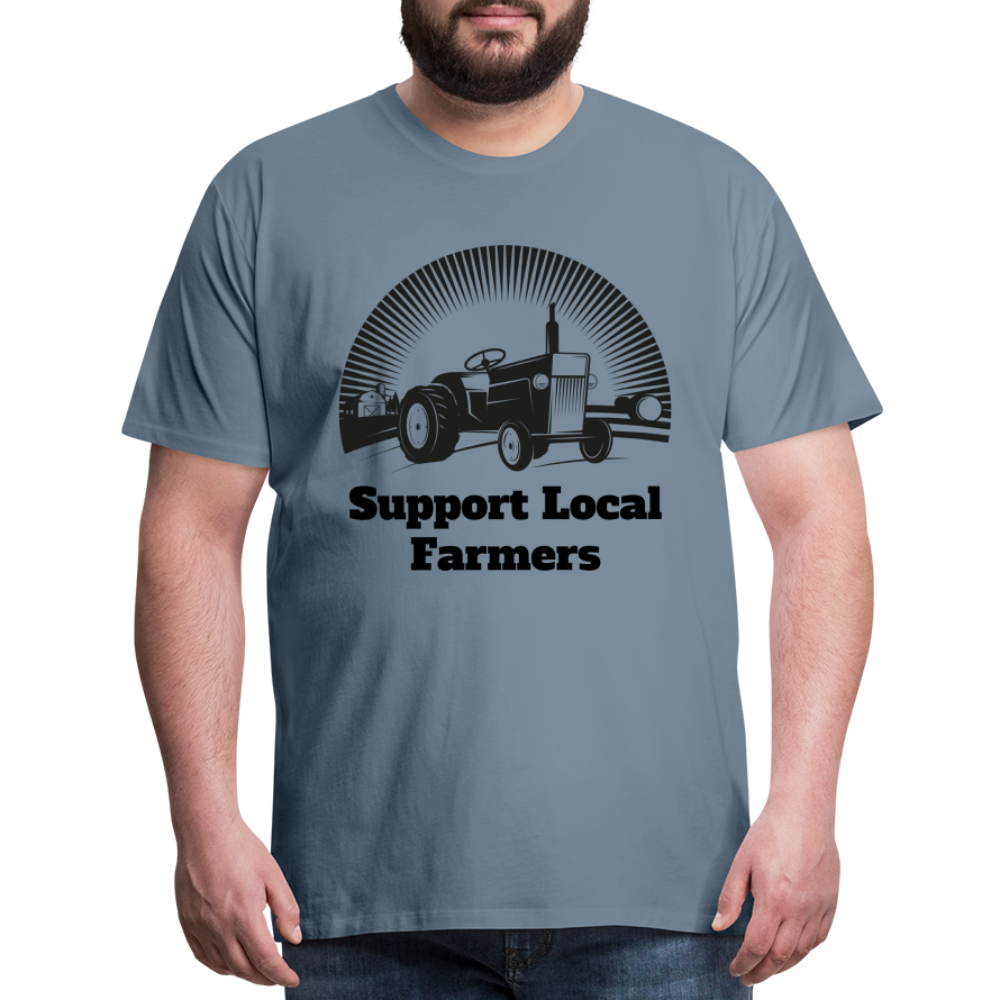 Men's Support Local Farmers Premium T-Shirt - steel blue
