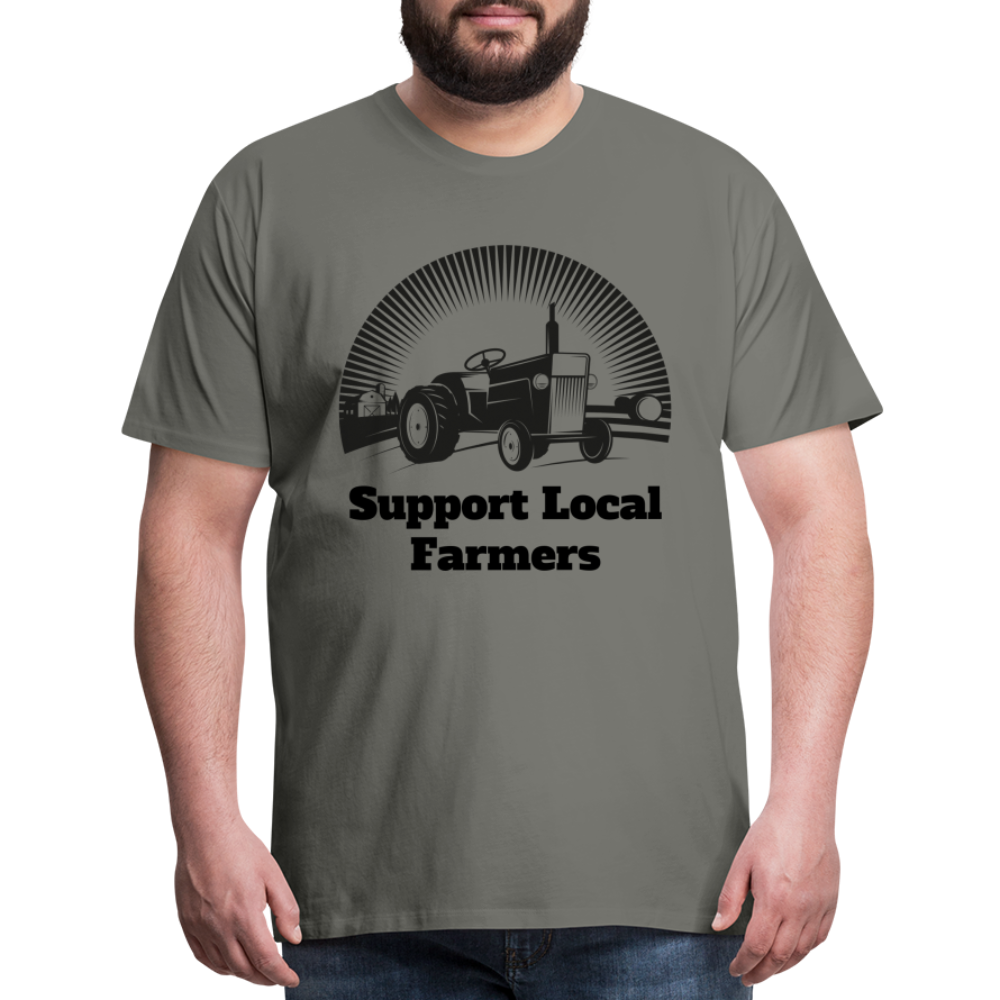 Men's Support Local Farmers Premium T-Shirt - asphalt gray