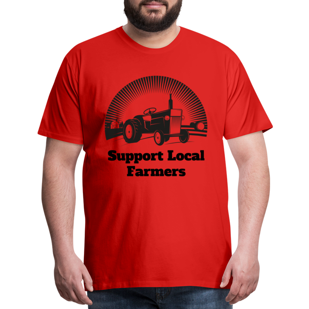 Men's Support Local Farmers Premium T-Shirt - red
