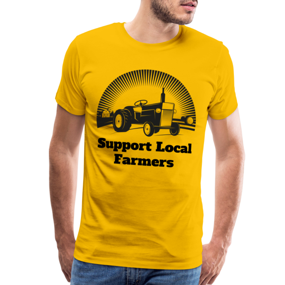 Men's Support Local Farmers Premium T-Shirt - sun yellow