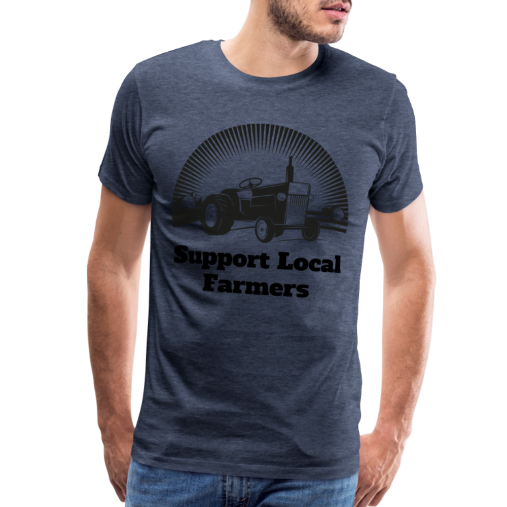 Men's Support Local Farmers Premium T-Shirt - heather blue