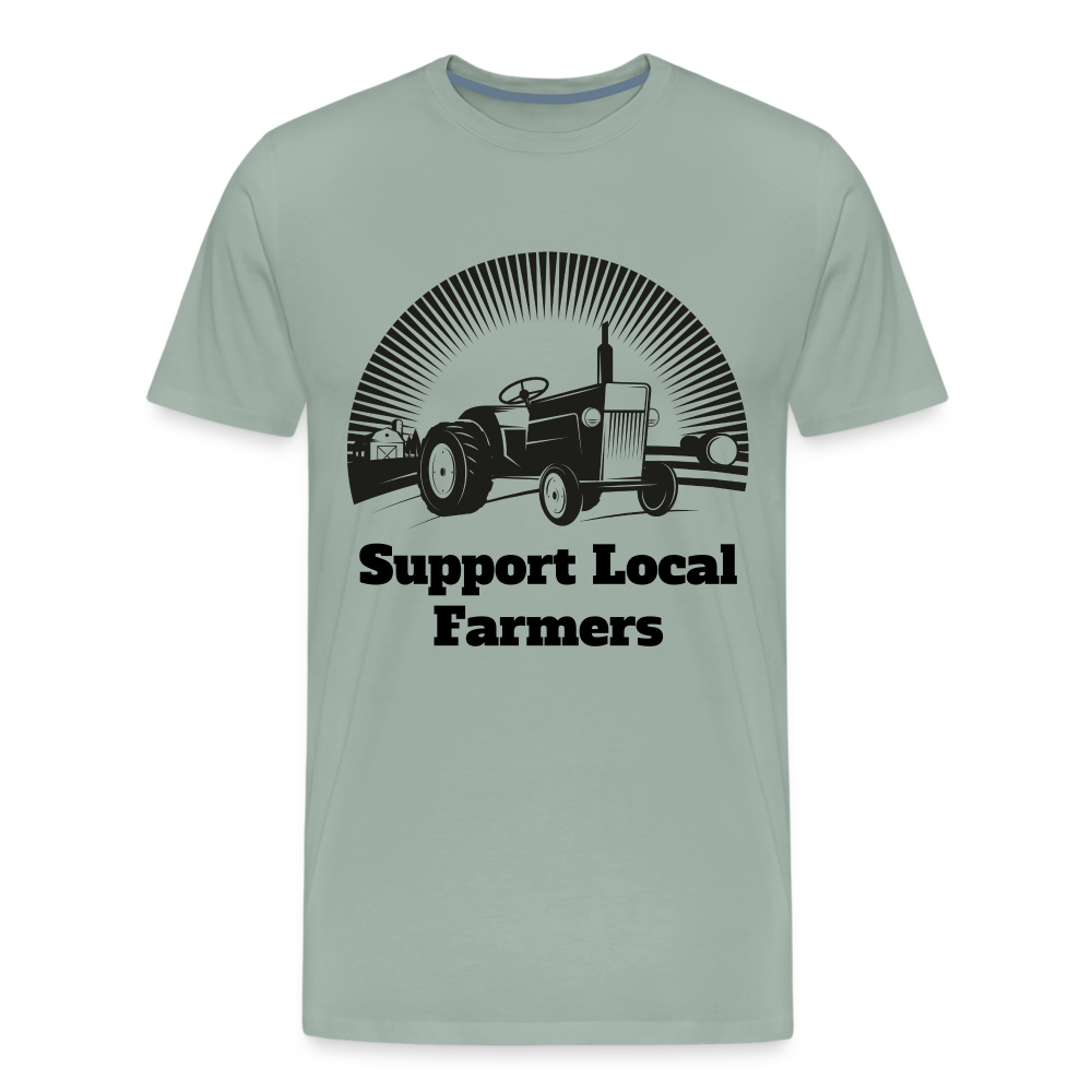 Men's Support Local Farmers Premium T-Shirt - steel green