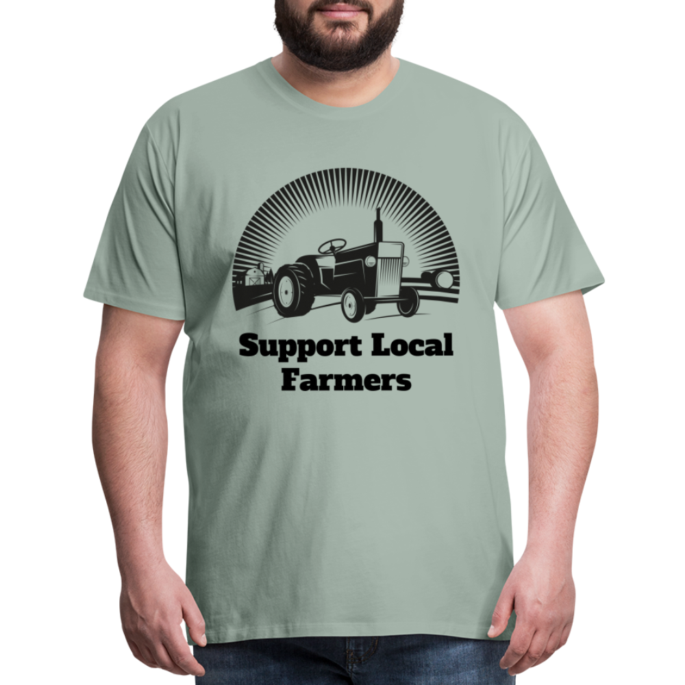 Men's Support Local Farmers Premium T-Shirt - steel green