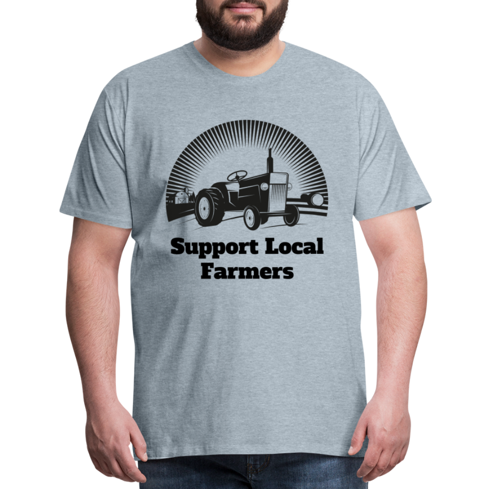 Men's Support Local Farmers Premium T-Shirt - heather ice blue