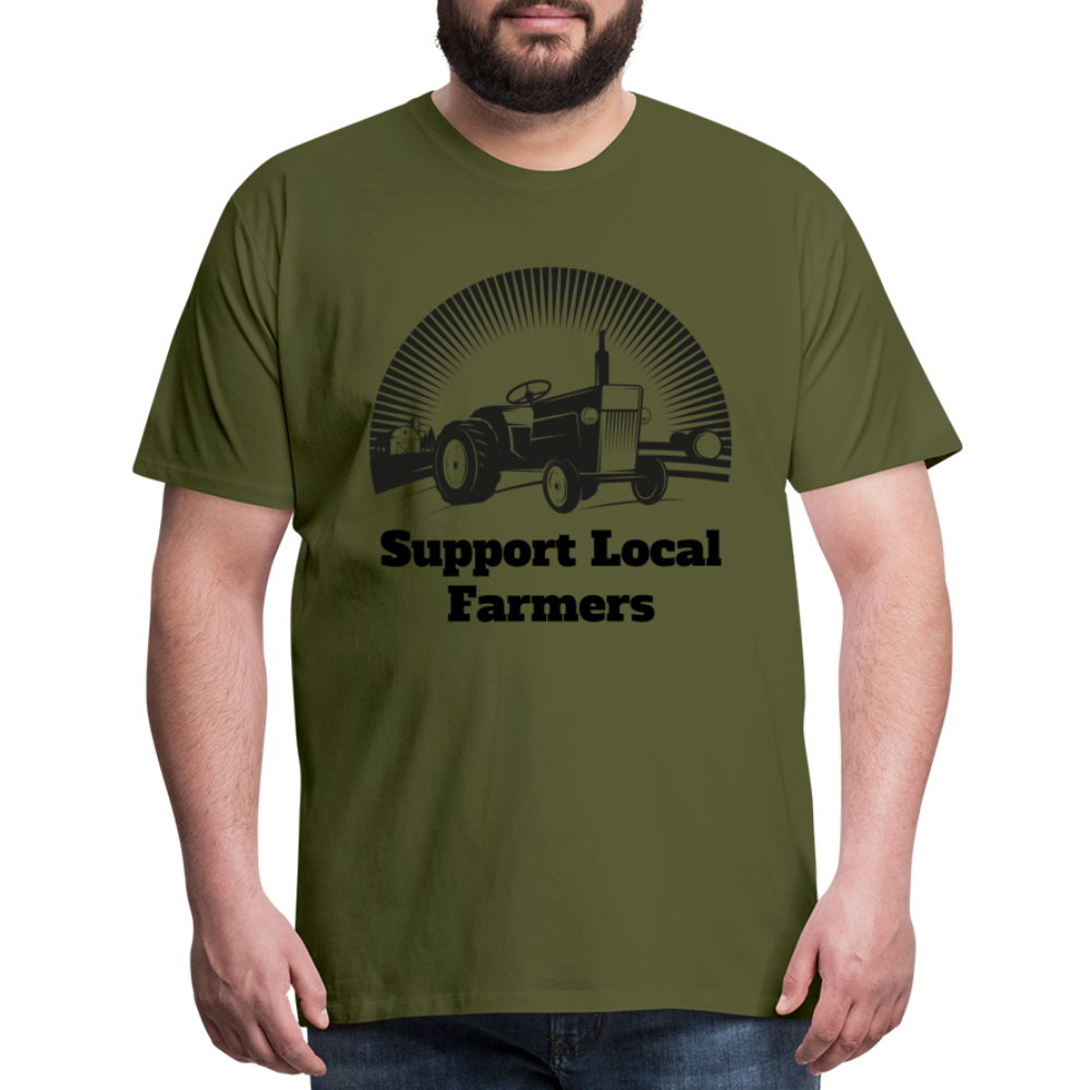 Men's Support Local Farmers Premium T-Shirt - olive green