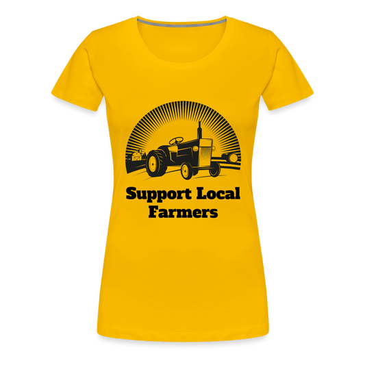 Support Local Farmers Women's Premium T-Shirt - sun yellow