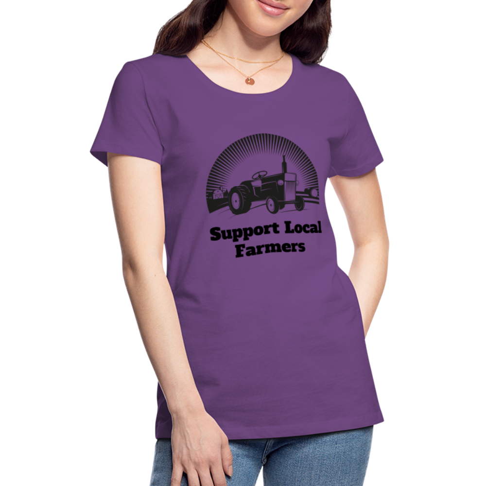 Support Local Farmers Women's Premium T-Shirt - purple