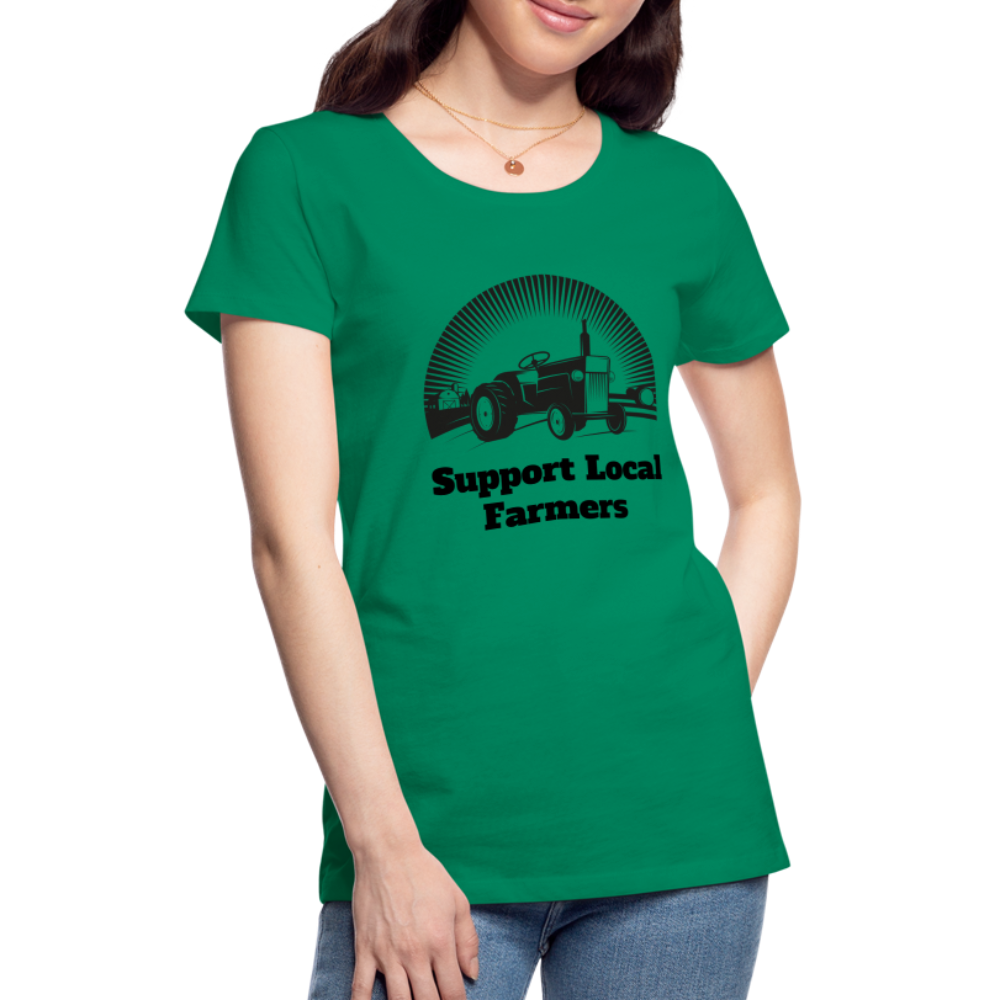 Support Local Farmers Women's Premium T-Shirt - kelly green