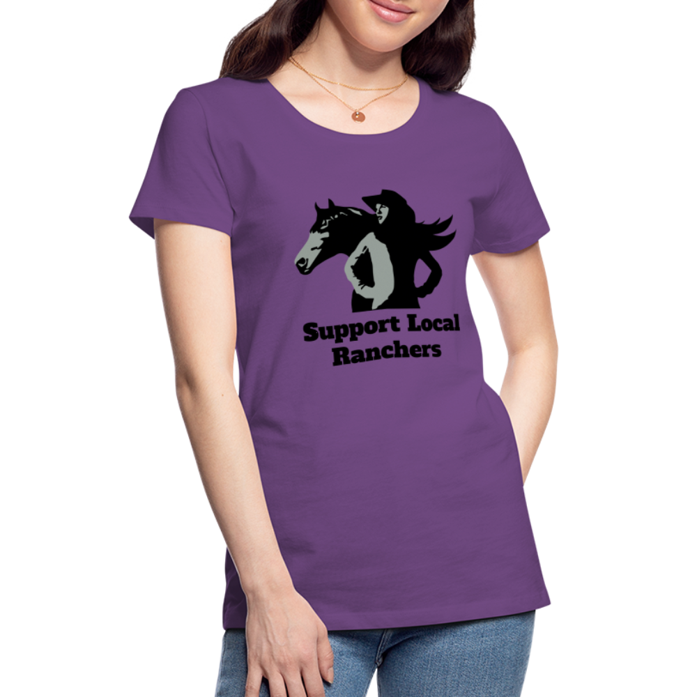 Support Local Ranchers Women’s Premium T-Shirt - purple