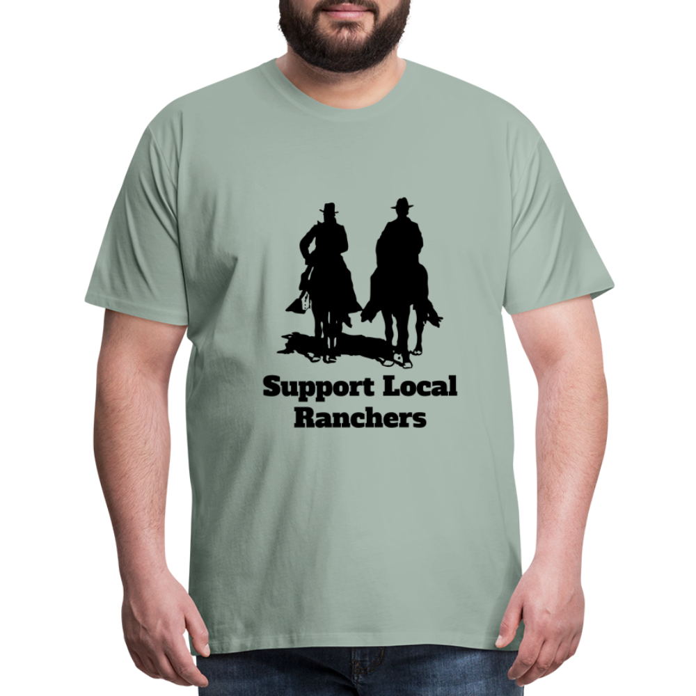 Men's Support Local Ranchers Premium T-Shirt - steel green