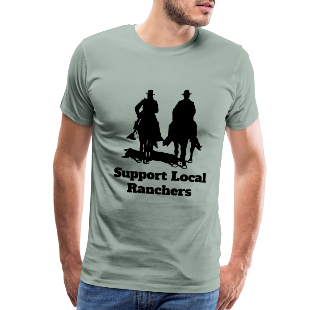 Men's Support Local Ranchers Premium T-Shirt - steel green