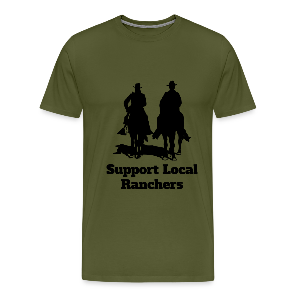 Men's Support Local Ranchers Premium T-Shirt - olive green