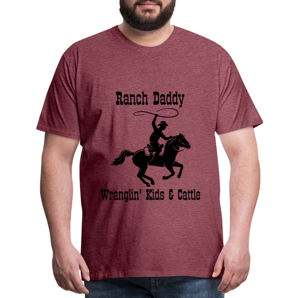 Men's Wranglin' Kids & Cattle - heather burgundy