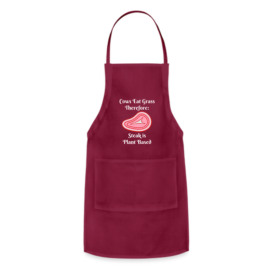 Apron Grill Master Cows Eat Grass Therefore - burgundy