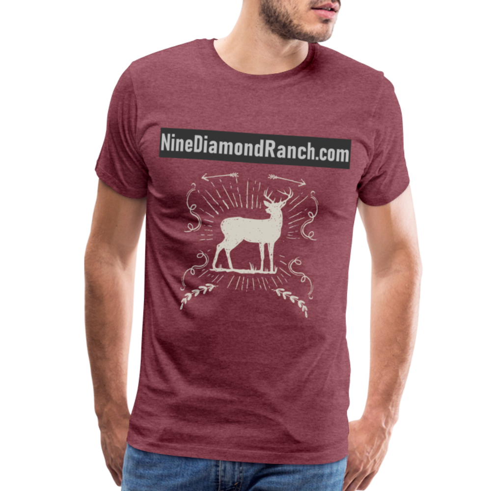 Men's Nine Diamond Ranch com Deer - heather burgundy